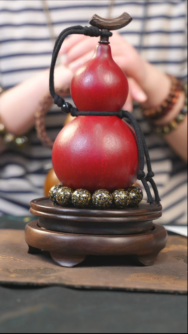 【闪购商品】RY126大漆酒葫芦不包手串及旋转底座