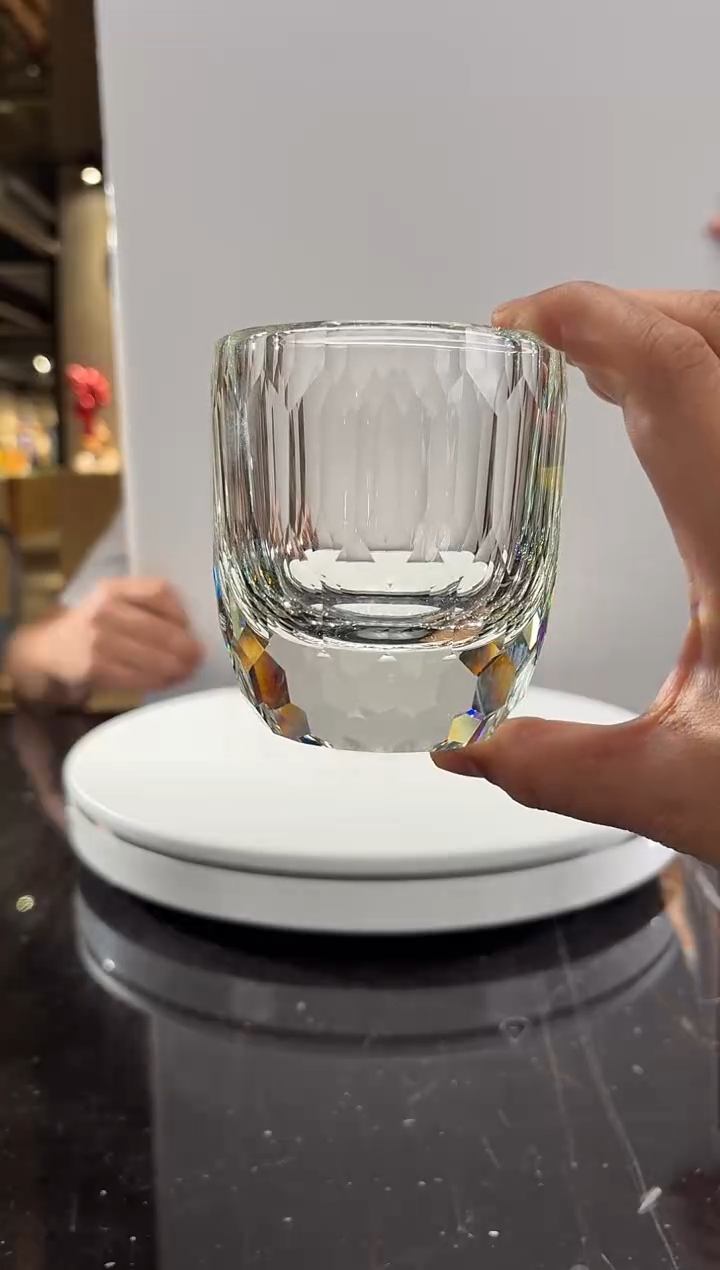 摆件净料水晶威士忌杯