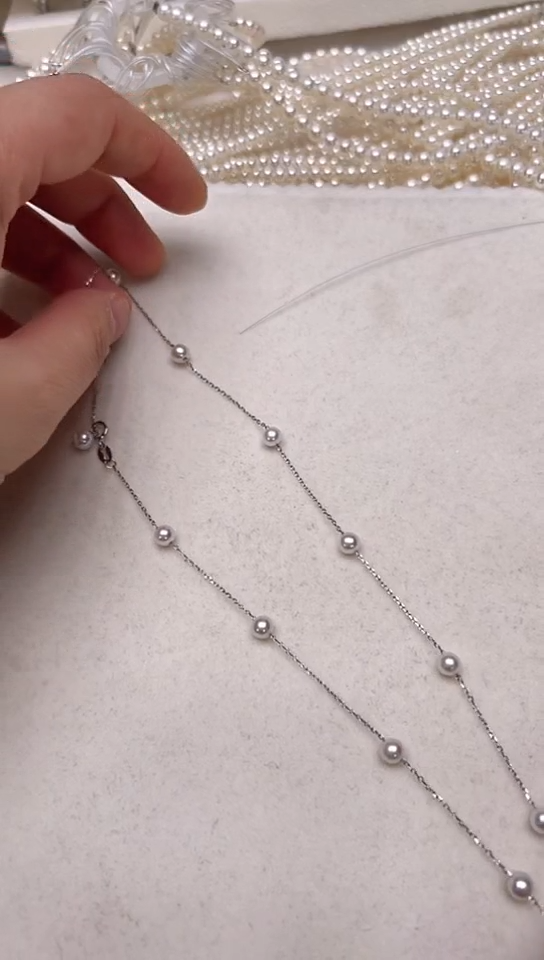 【闪购商品】淡水珍珠颈饰银S925镶嵌银色满天星