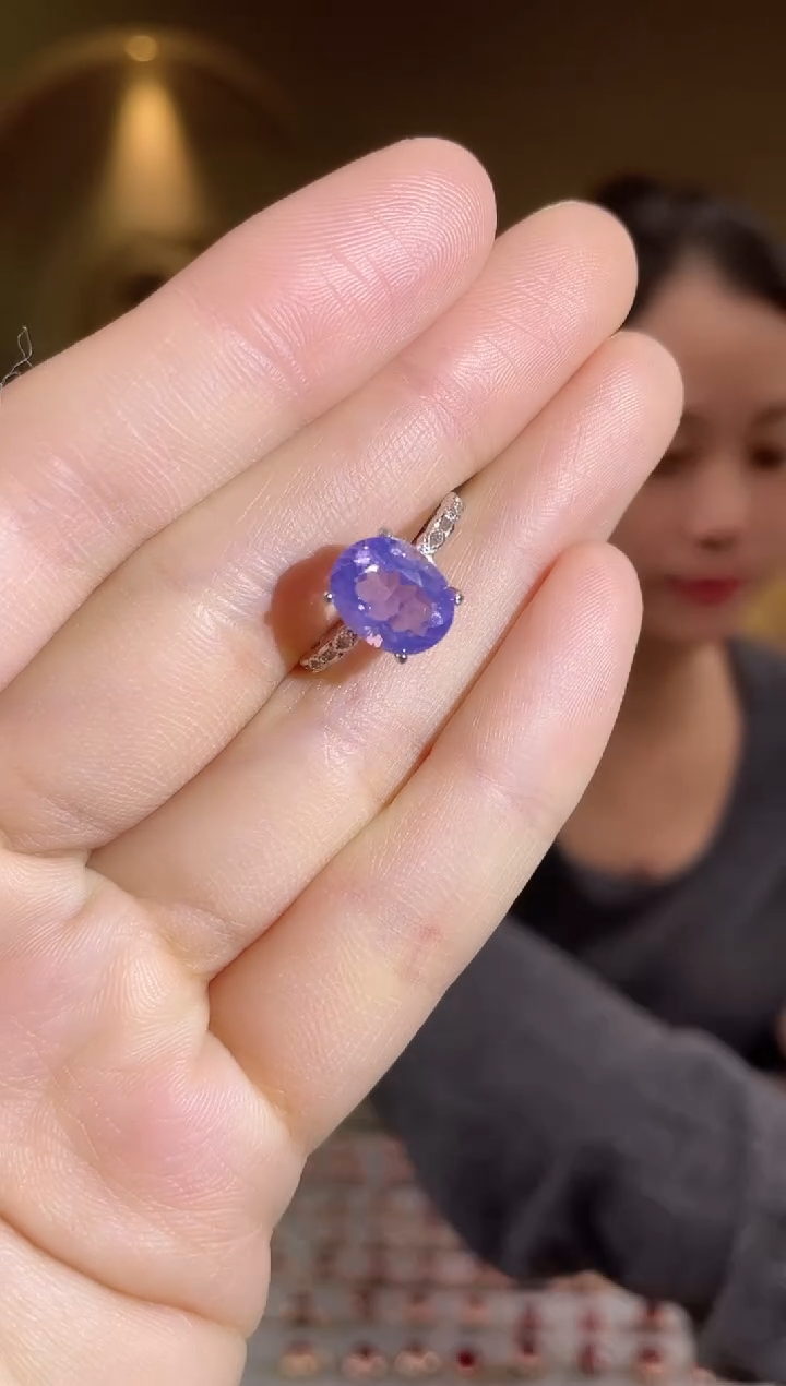 银S925镶嵌戒指水晶手饰