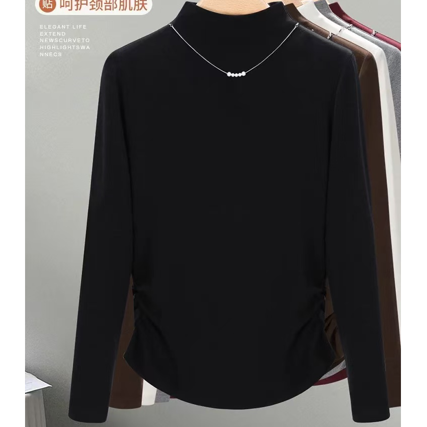 305-1#【实物为准】2025新款时尚气质显瘦磨毛长袖打底衣