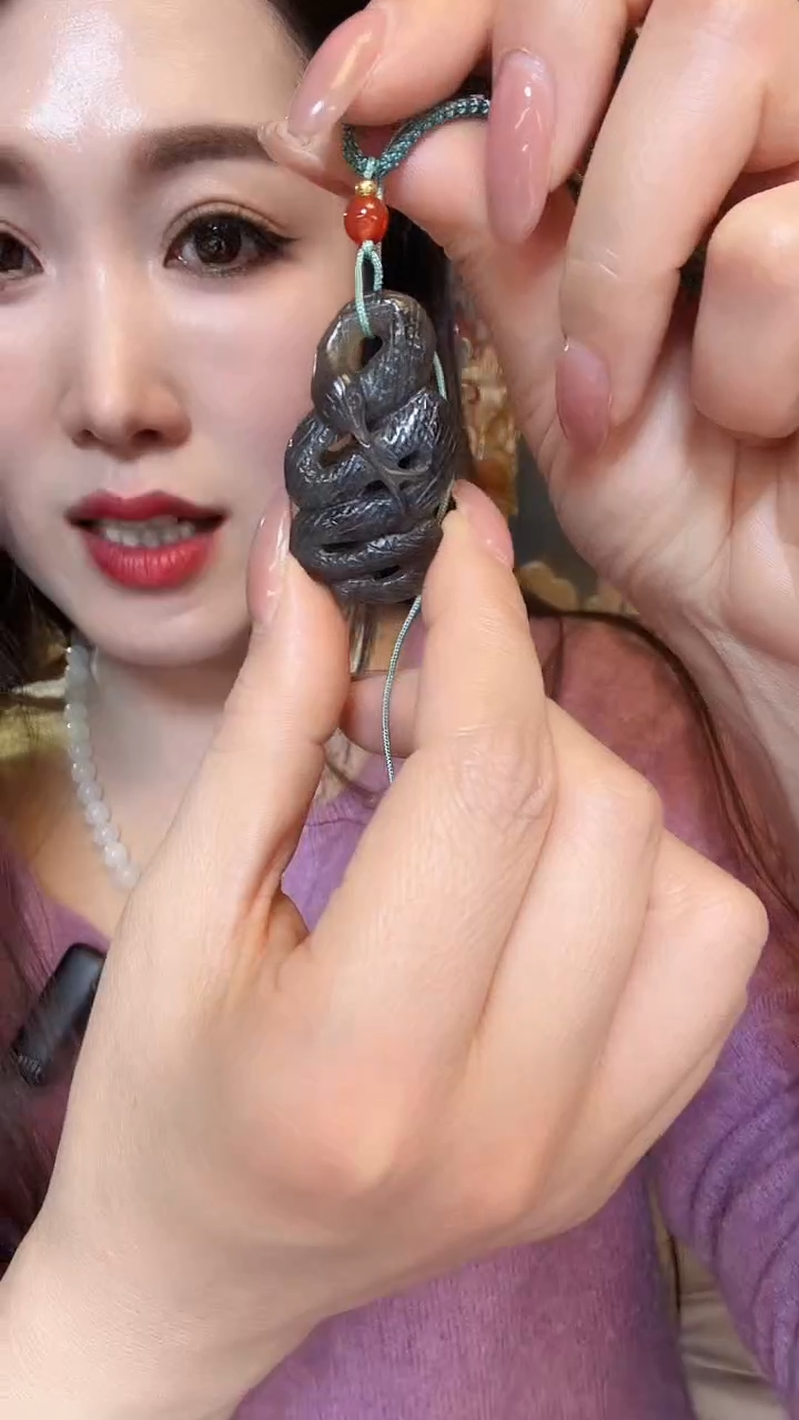 吊坠(不含链)未镶嵌和田玉晏紫蛇