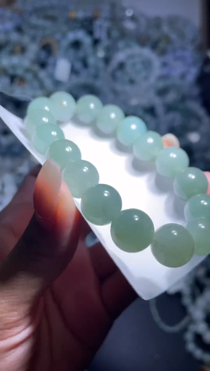 【闪购商品】定制翡翠未镶嵌天然缅甸A货翡翠手串20