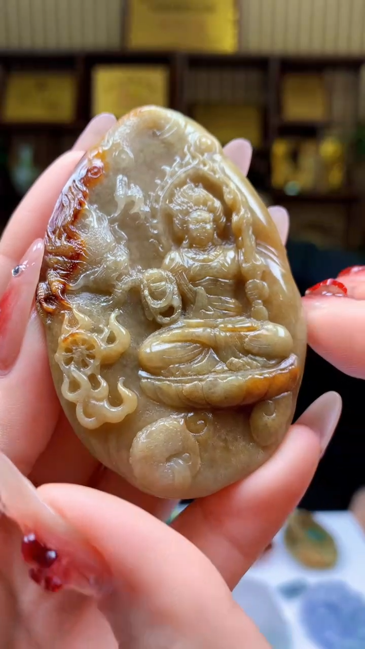 【闪购商品】定制翡翠未镶嵌1071ry-毛货挂件65