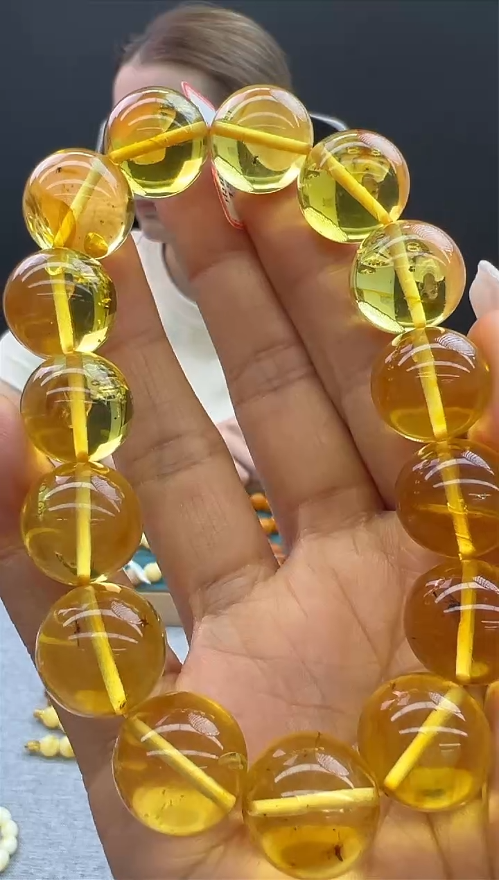 【闪购商品】琥珀手链未镶嵌88秒拍号