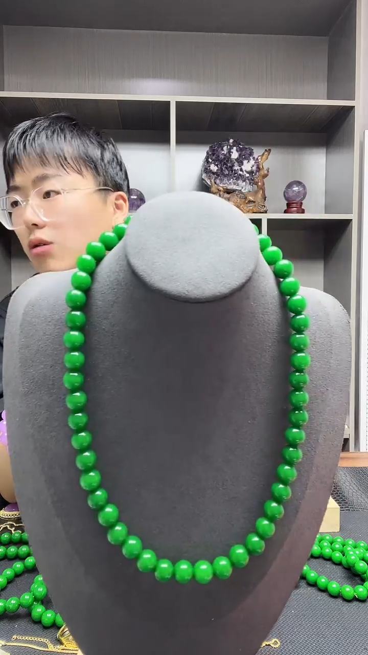 翡翠14K金镶嵌项链项链