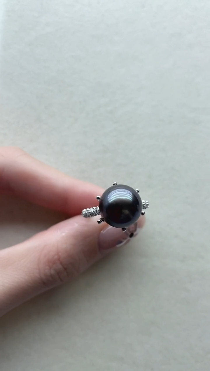 银S925镶嵌海水珍珠戒指25