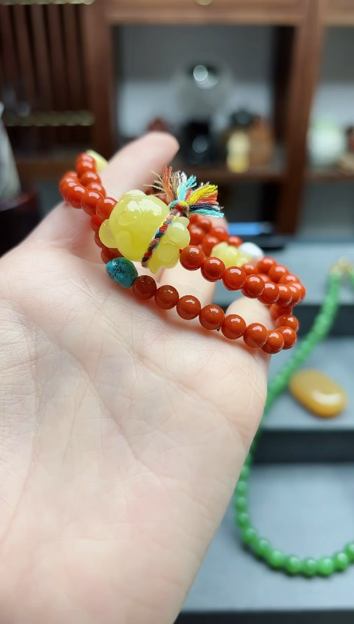 【闪购商品】南红玛瑙手串未镶嵌南红多宝双圈 LX