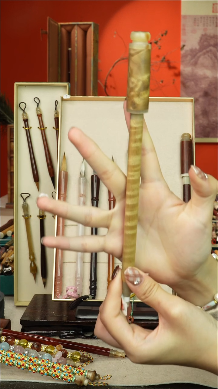 87号闪孤品高货毛笔链接 清水试笔 蘸墨不退