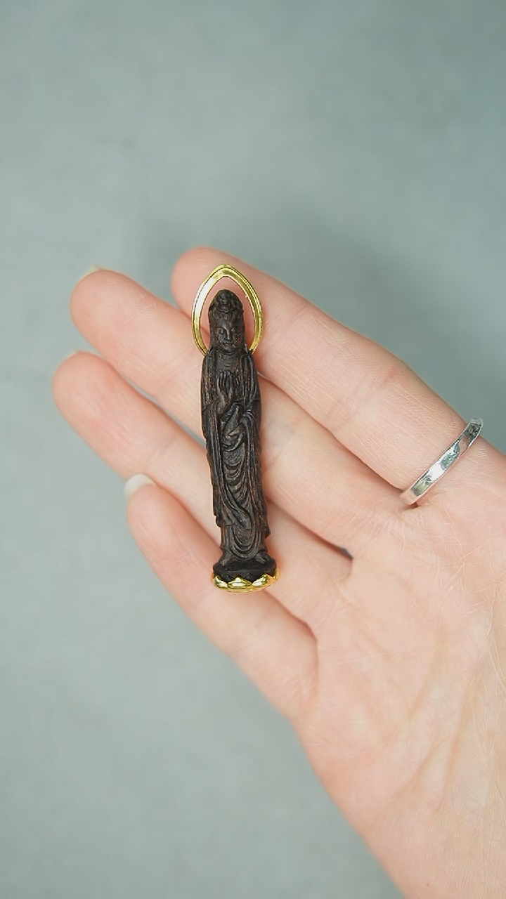 【闪购商品】沉香吊坠4.2g正区黑棋老料观音挂坠