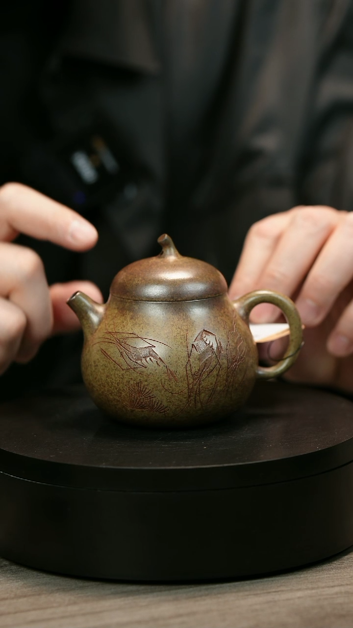 茶壶紫砂徽*轩H1988李琴柴烧虾趣茄瓜