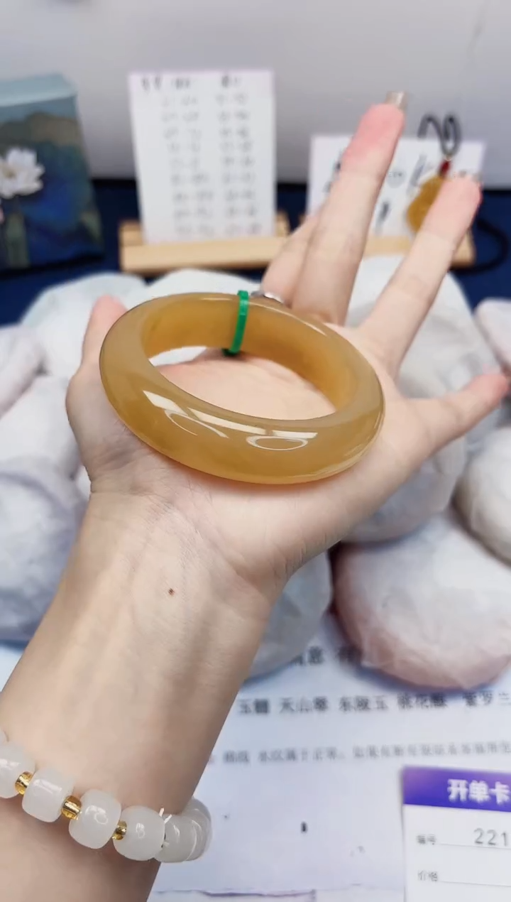【闪购商品】石英质玉手镯未镶嵌221-财气镯-圈口55