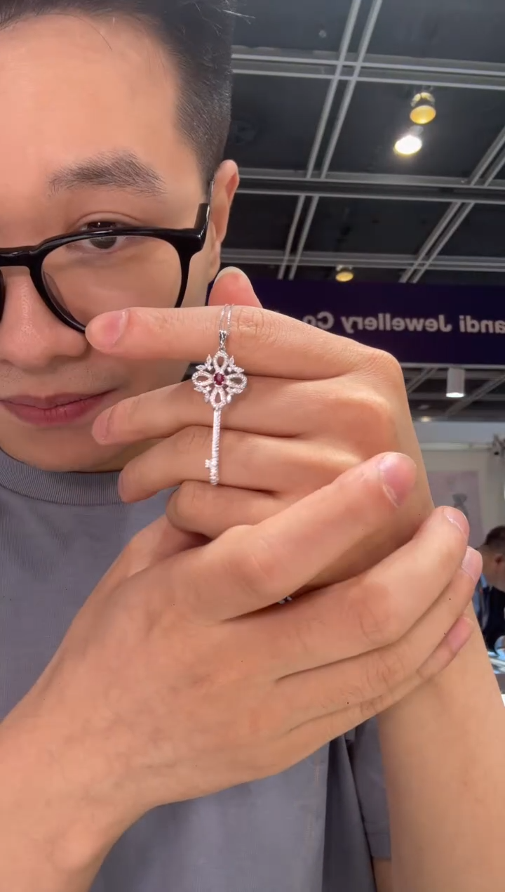 【闪购商品】红宝石吊坠(不含链)银S925镶嵌HKZCP0017