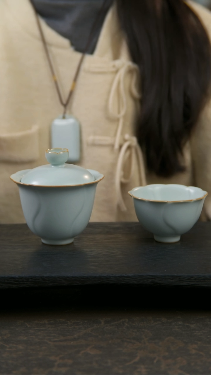 【闪购商品】杯花满堂盖碗一只，赠送水云杯一只