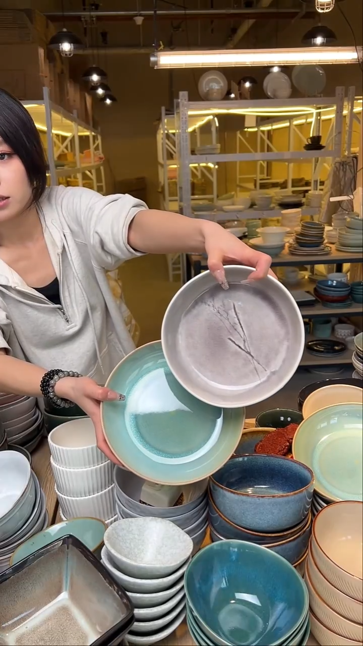 瓷190【瑕疵】外贸尾货窑变釉下彩