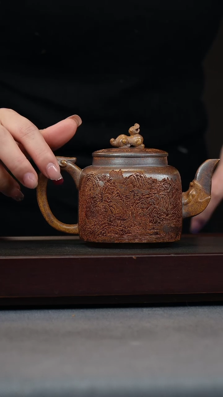 【闪购商品】紫砂茶壶云雾沉香泥 混四方龙尊