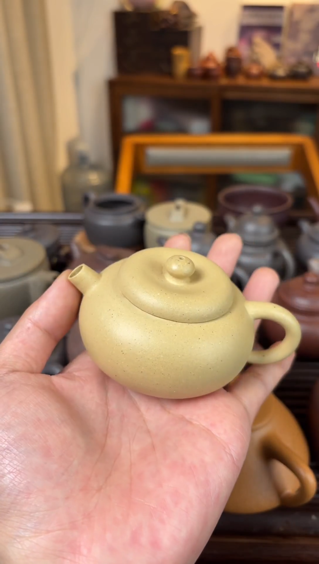 茶壶紫砂橘*酱大水潭本绿元宝壶110cc