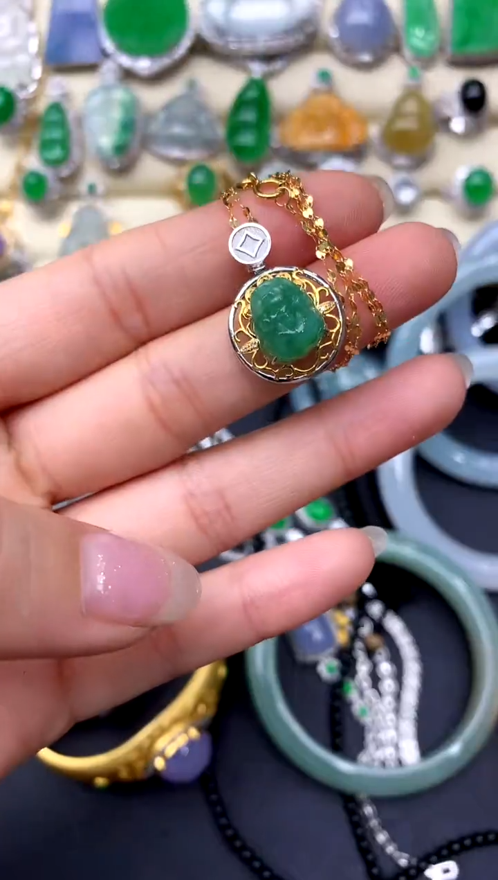 【闪购商品】翡翠颈饰18K金镶嵌272-中国好珍宝