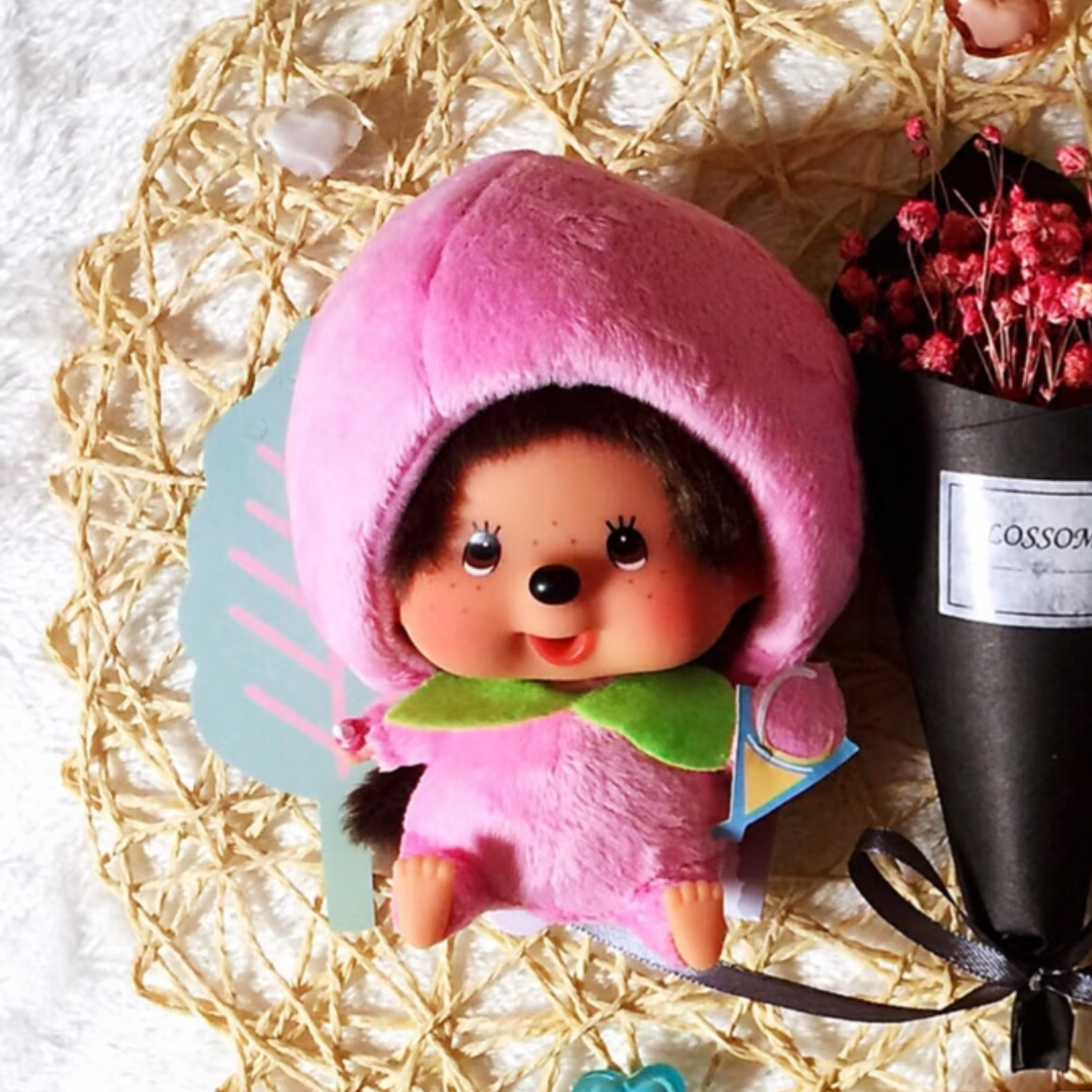 【冲绳限定】Monchhichi 桃子蒙奇奇钥匙扣玩偶