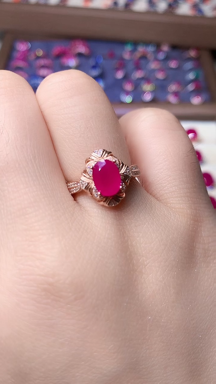 【闪购商品】红宝石戒指银S925镶嵌000