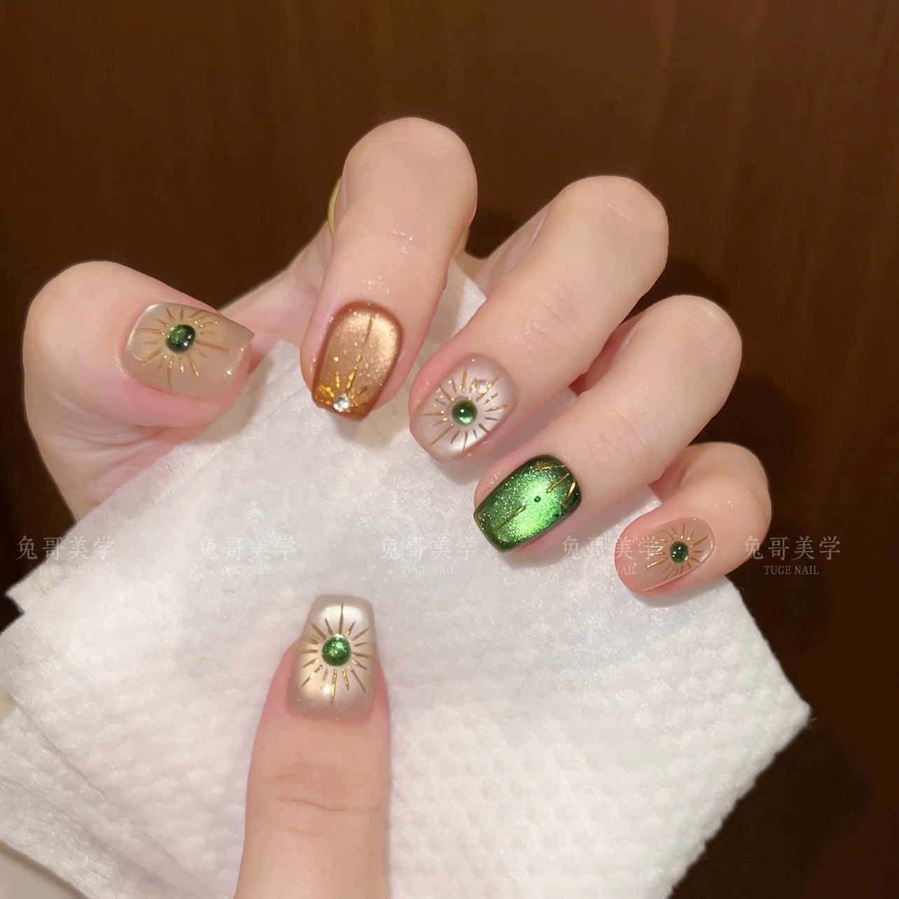 阿波罗-TugeNail AB款尼罗河埃及艳后美甲中古猫眼穿戴甲TGXX