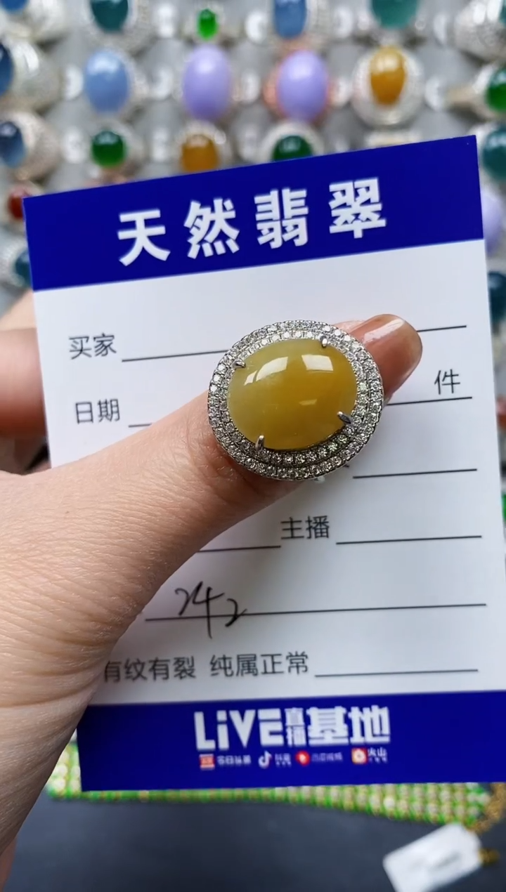 【闪购商品】翡翠戒指银S925镶嵌0242