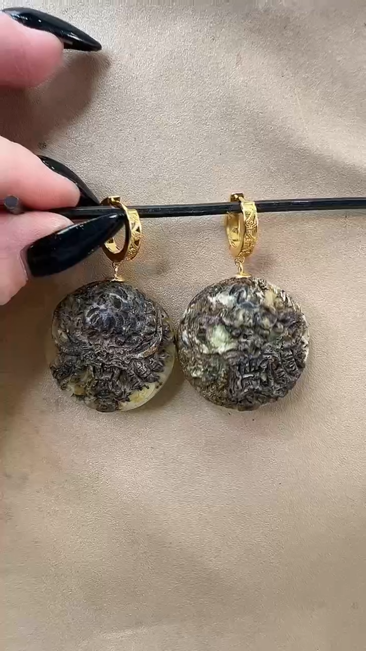琥珀颈饰未镶嵌耳环