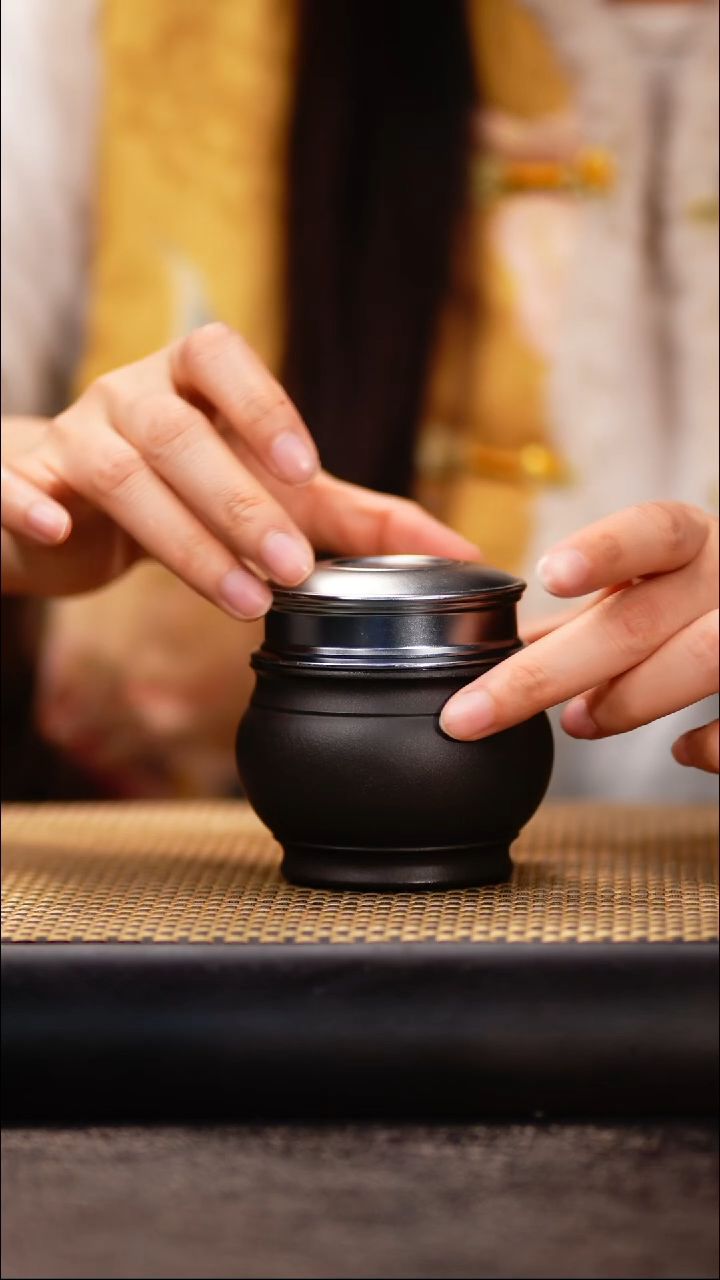 10小鱼高黑料大肚茶叶罐