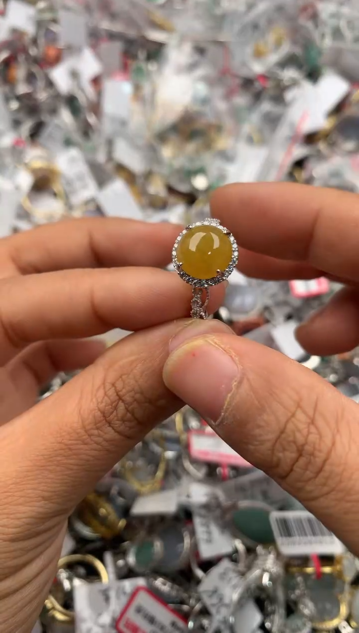 银S925镶嵌戒指翡翠111----8