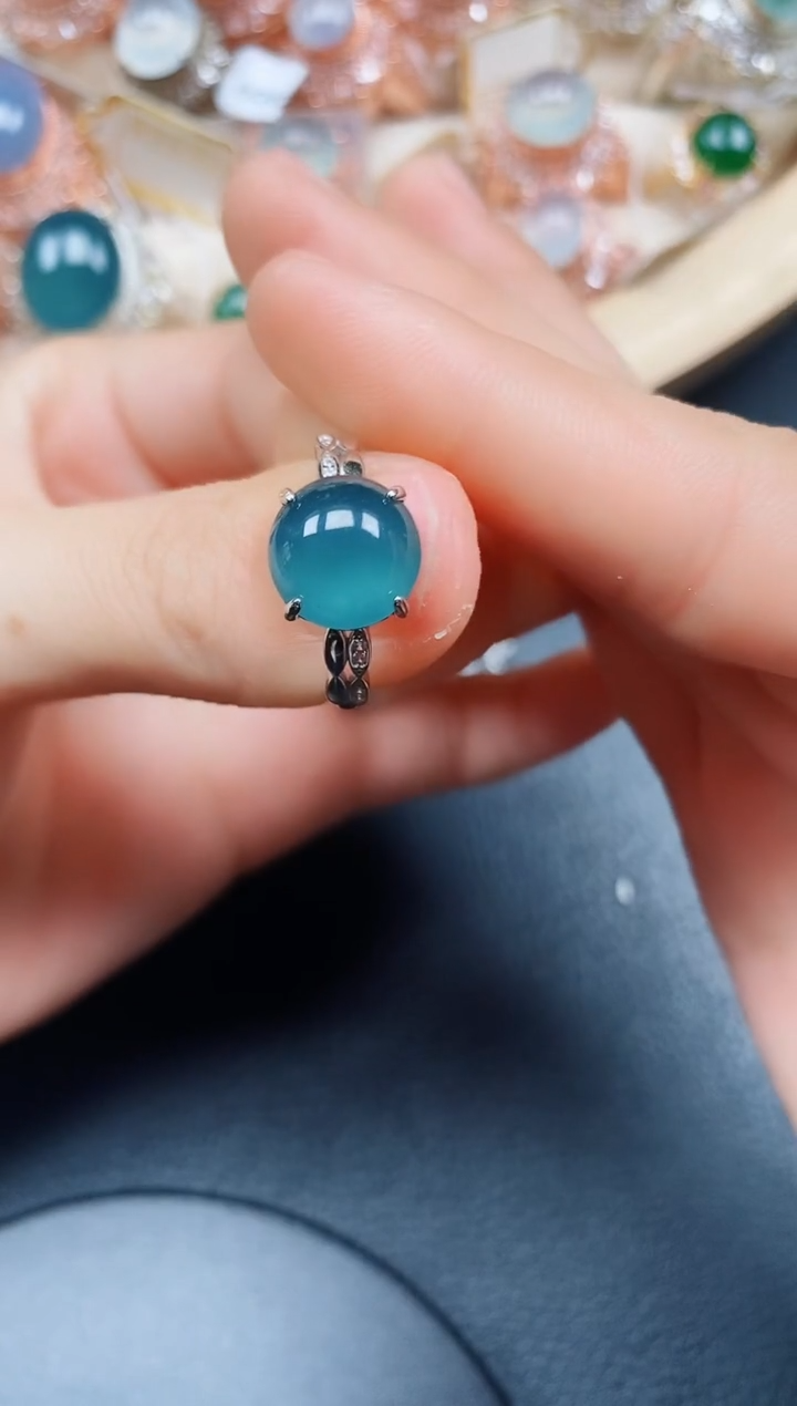 【闪购商品】翡翠戒指银S925镶嵌翡翠