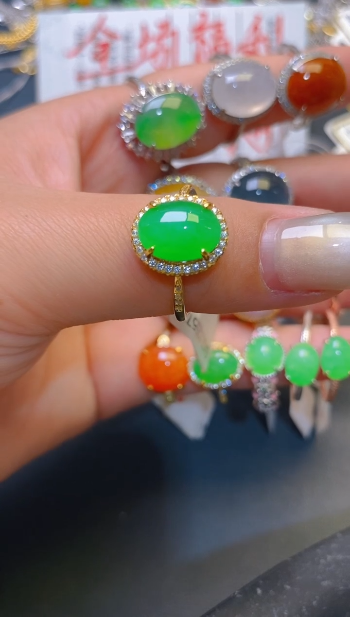 【闪购商品】翡翠耳饰银S925镶嵌天然A货翡翠1