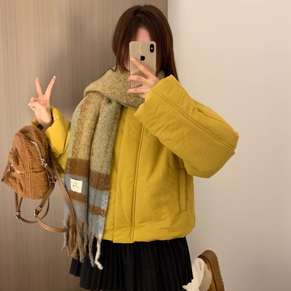 韩11秋冬暖暖南瓜短款棉服外套上衣宽松韩版冬季ins原版版型