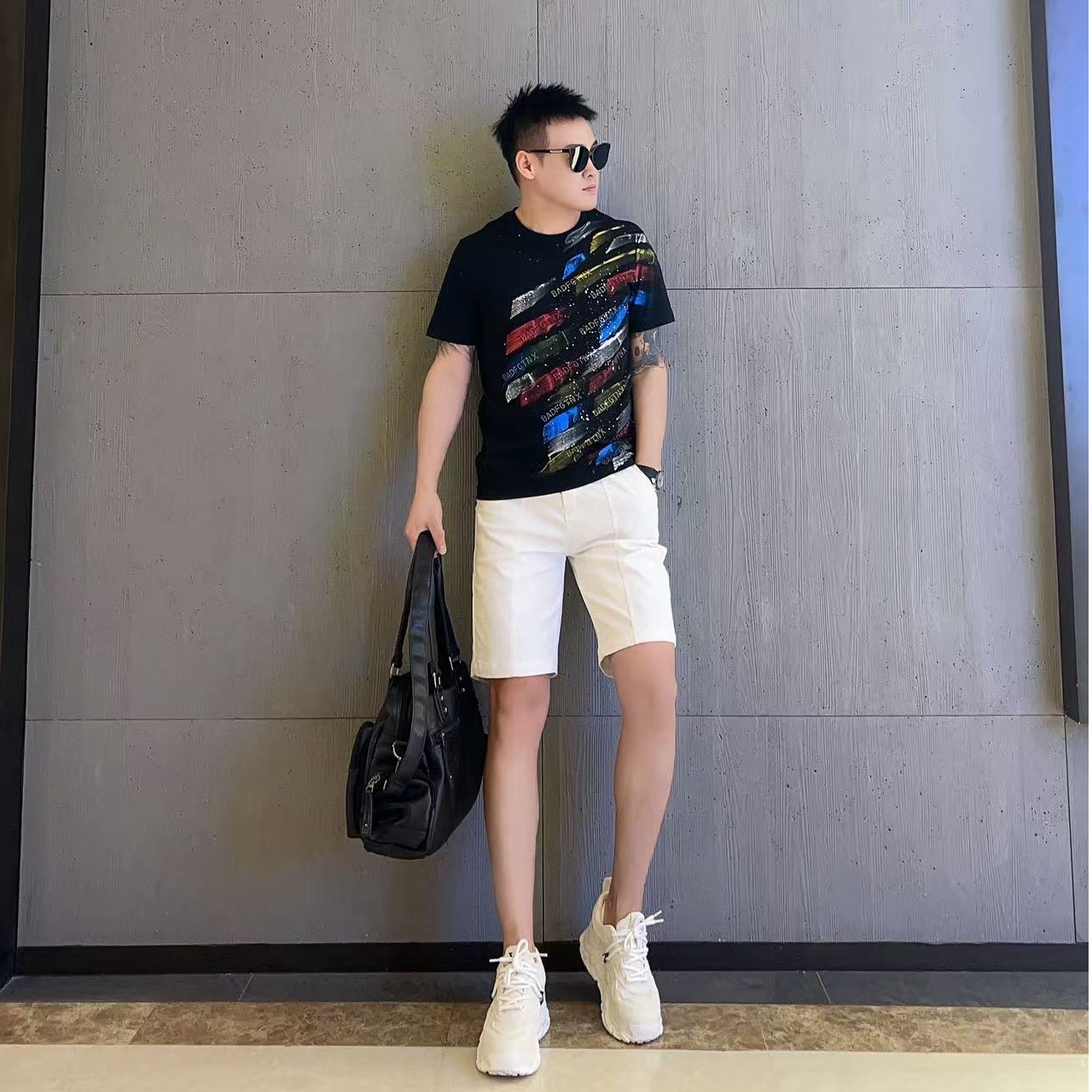 【青沐潮衣】夏季新款男士【流星雨】轻奢修身款简约透气欧货圆领短袖