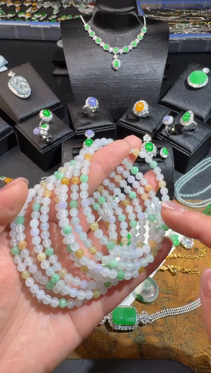 【闪购商品】翡翠手串未镶嵌S0223-S459-6多样性一件