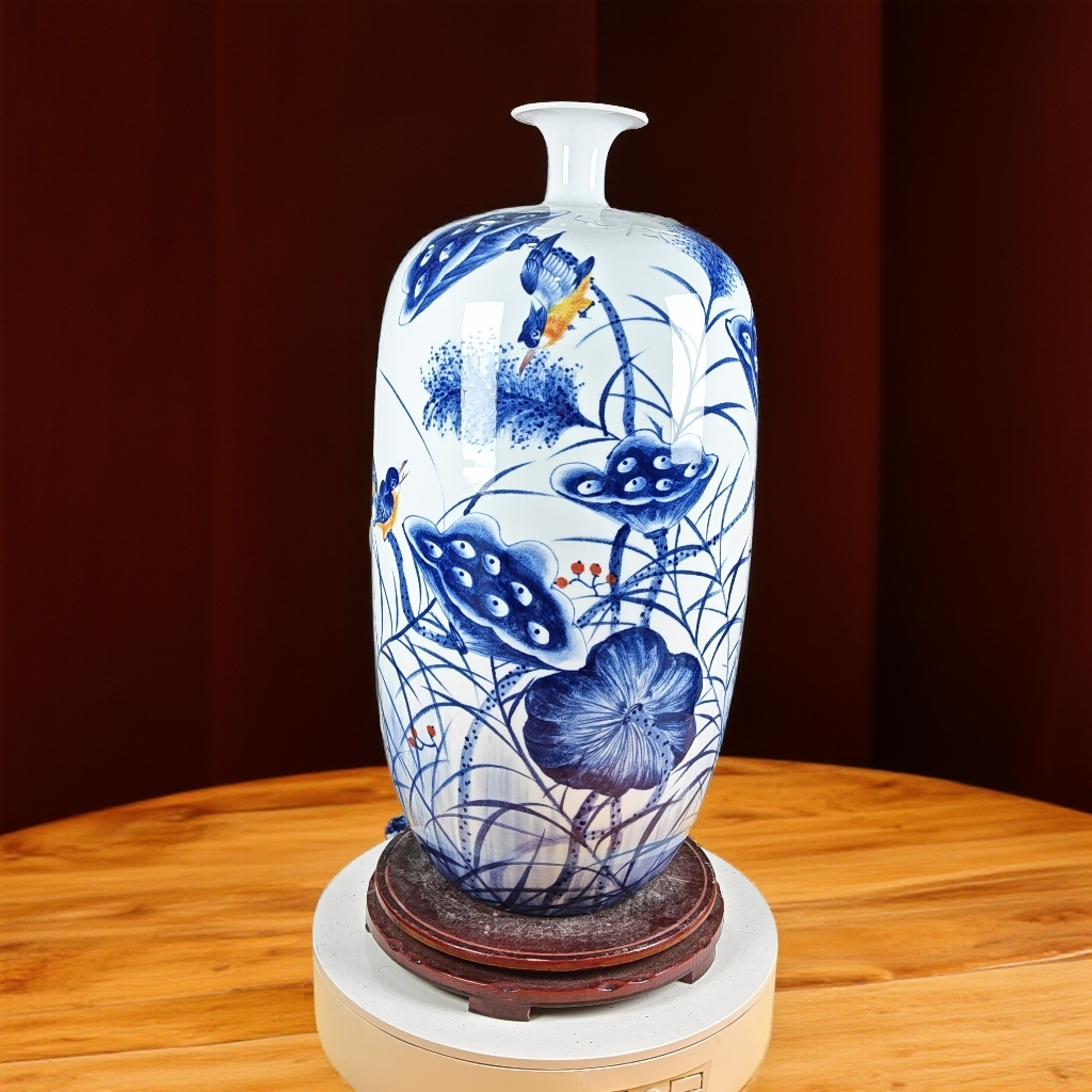 好运莲莲花瓶家居客厅插花酒柜办公室玄关装饰品