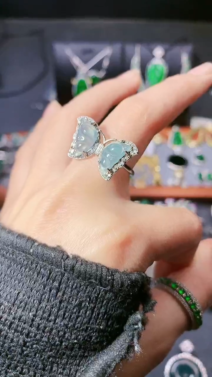 【闪购商品】翡翠戒指银S925镶嵌戒指
