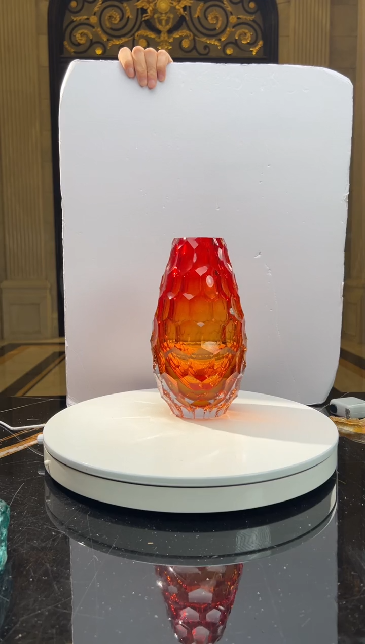 【闪购商品】摆件AJ05563橙红艺术琉璃花器