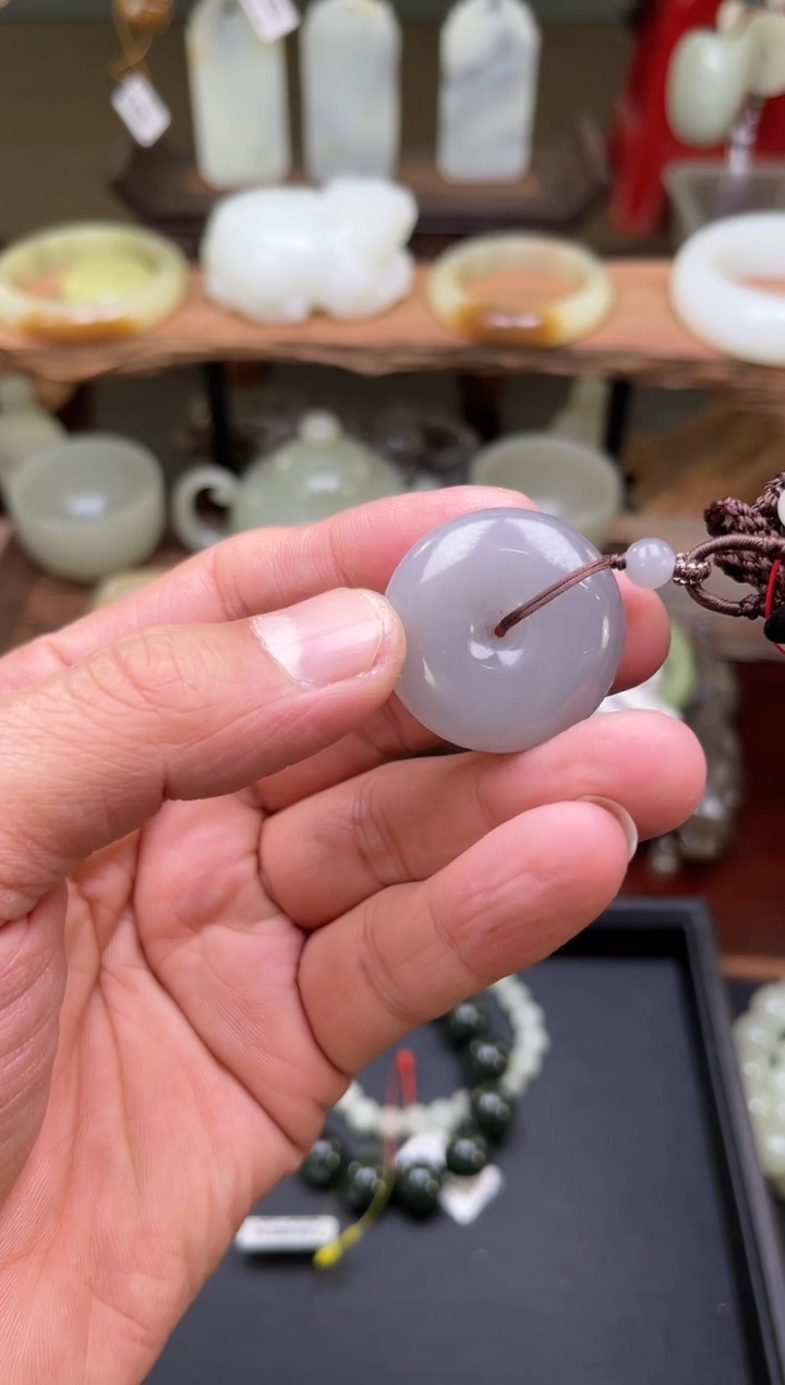 【闪购商品】和田玉吊坠未镶嵌青海烟紫 29+平安扣9003349