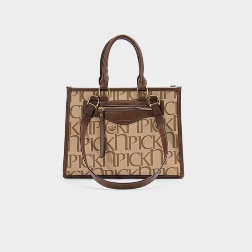 【欣欣专属】正梯形字母手提包拉链托特可折叠单根耐磨印花