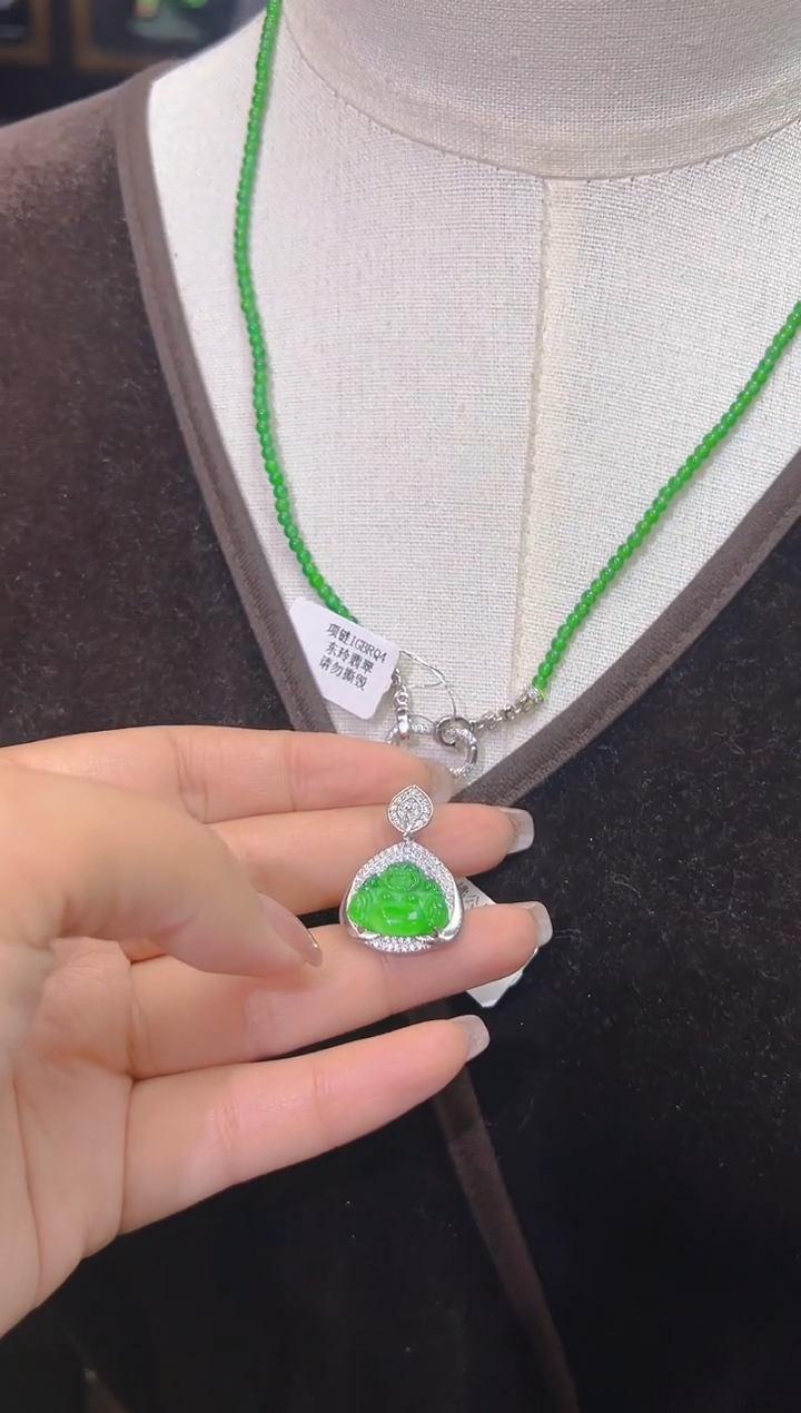 【闪购商品】翡翠项链银S925镶嵌131  (多样性发货)
