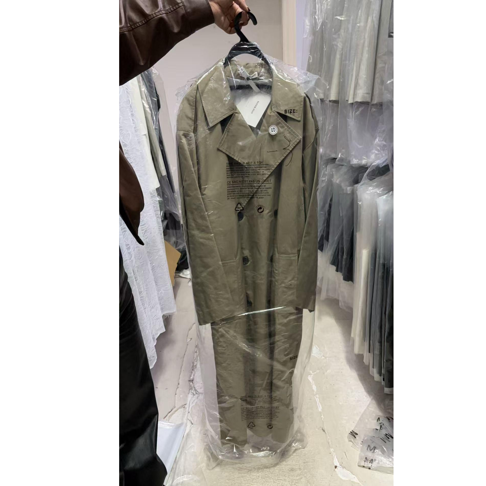 【清仓】NO退NO换 24SSDL128F  卡其翻领长袖长款风衣外套