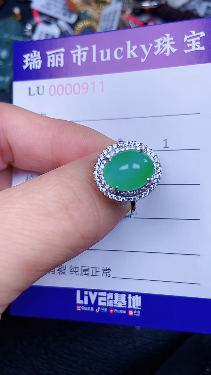 颈饰银S925镶嵌翡翠0911