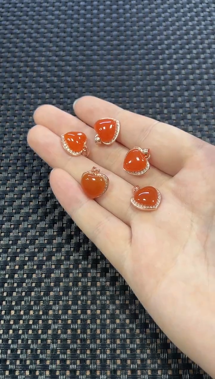 南红玛瑙银S925镶嵌颈饰（多样性发一件）