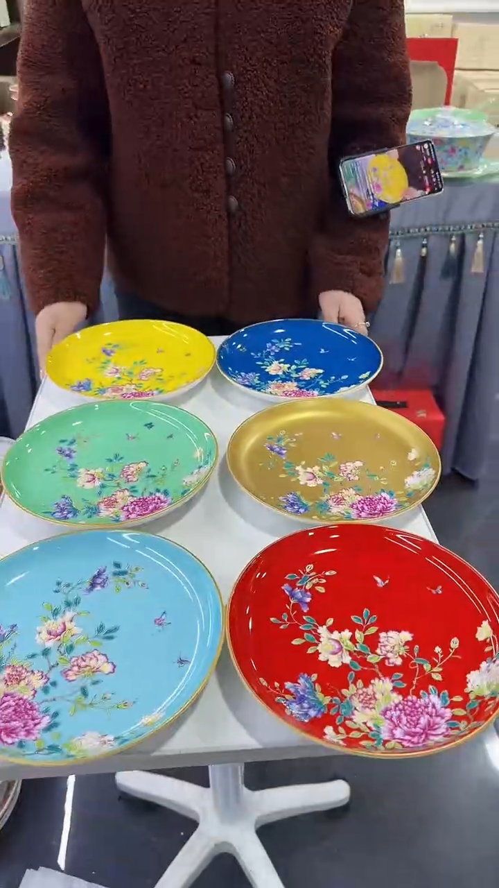 【闪购商品】瓷片8英寸景德镇满花深盘6个