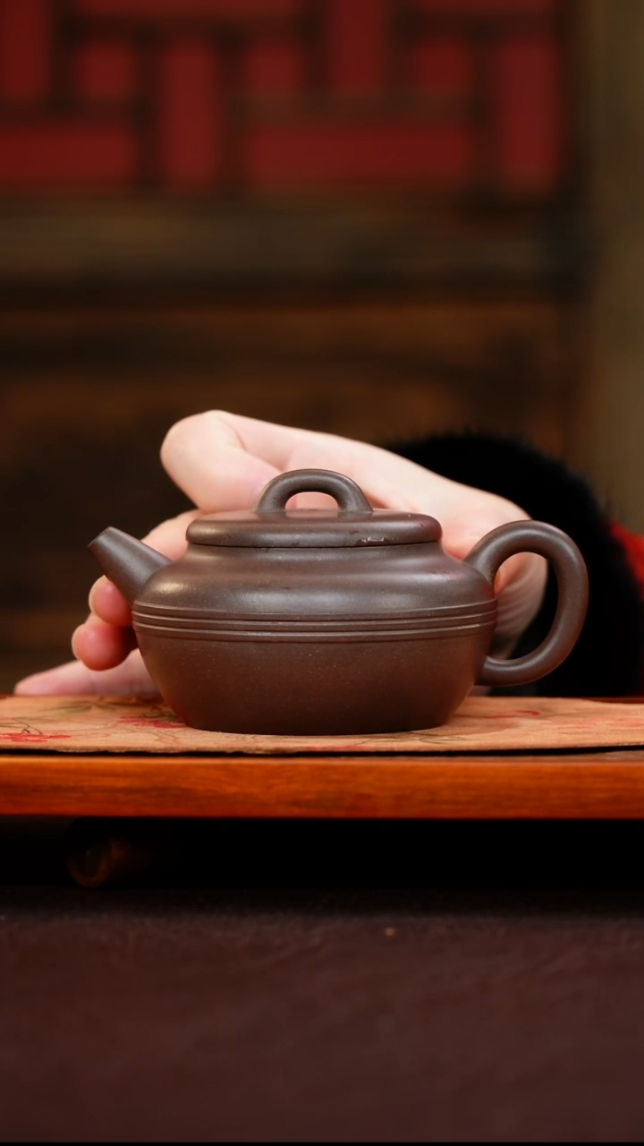 茶壶紫砂青段 线圆 