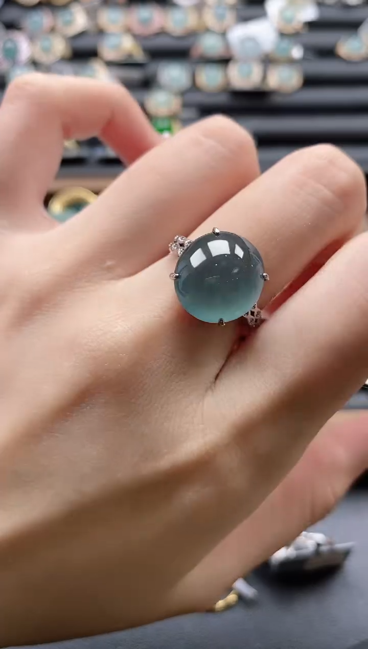 【闪购商品】翡翠戒指银S925镶嵌51511