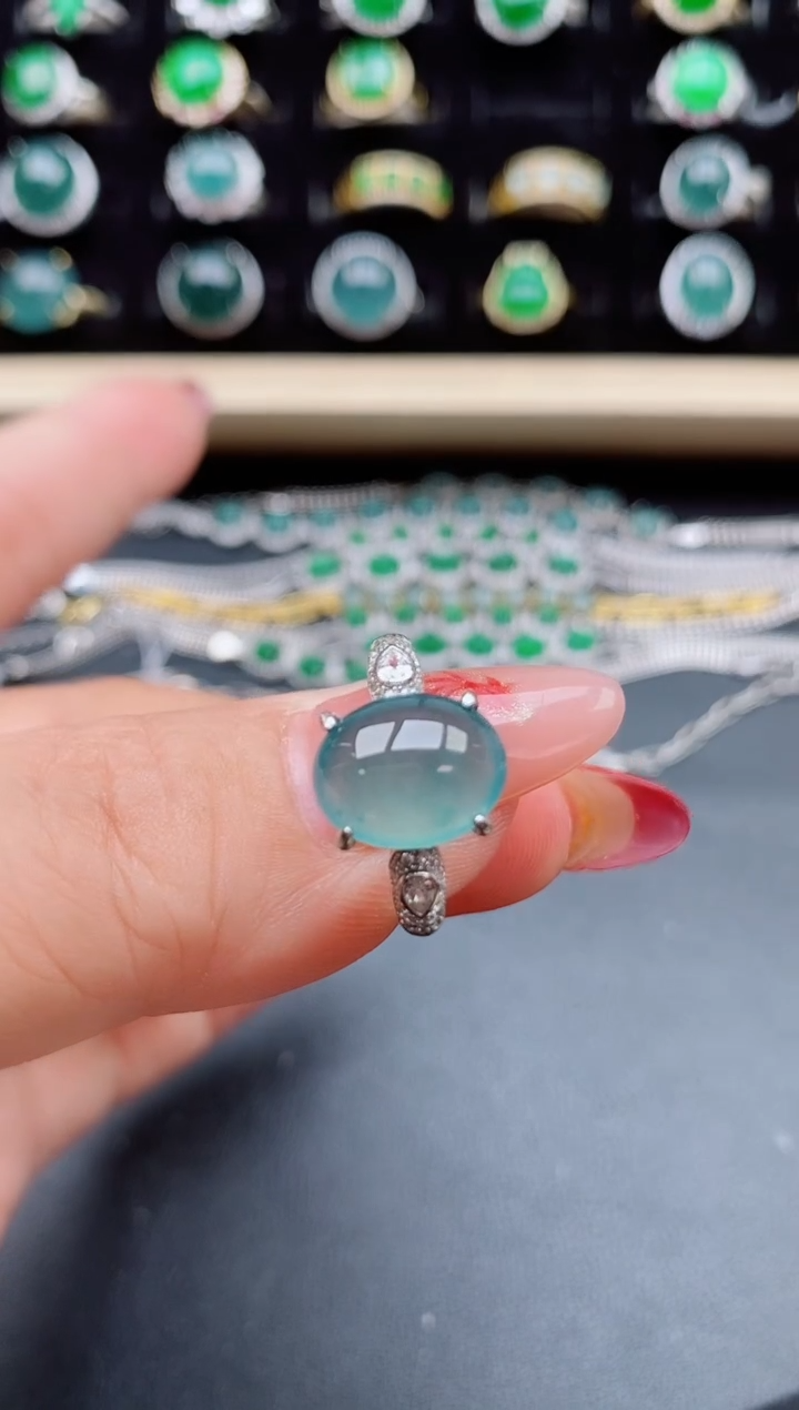 【闪购商品】翡翠戒指银S925镶嵌5850501