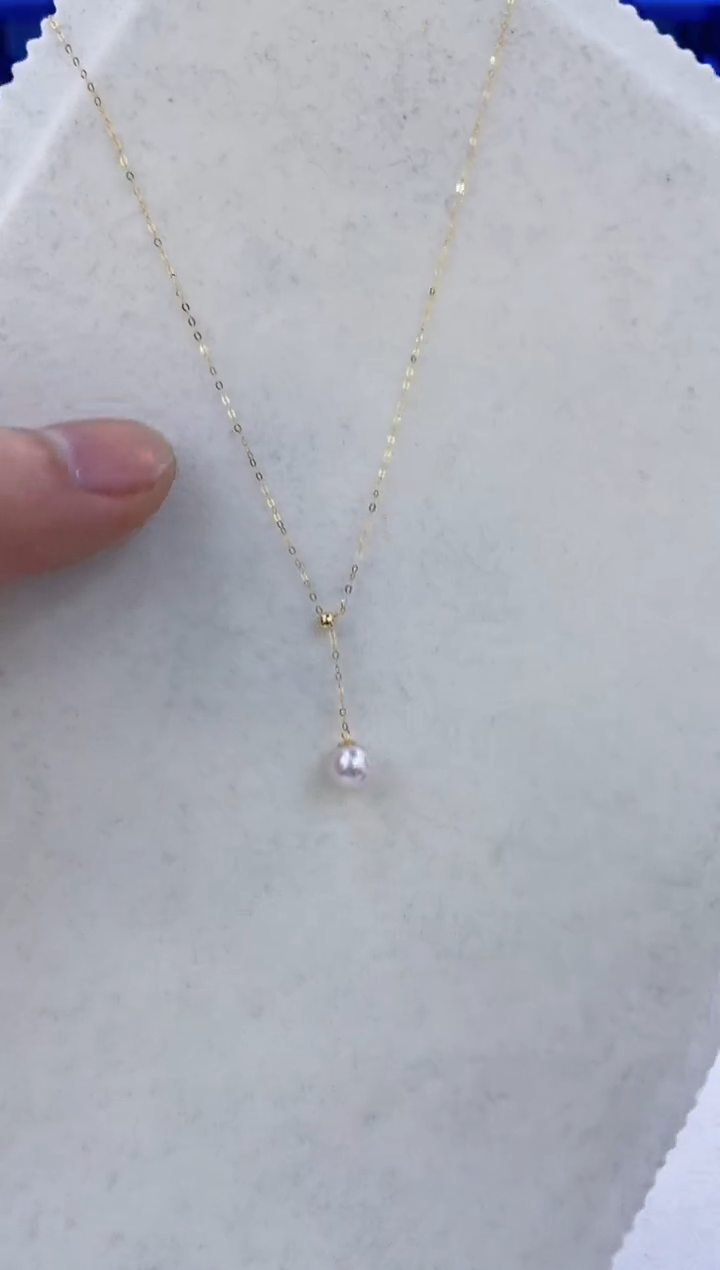 颈饰18K金镶嵌海水珍珠  