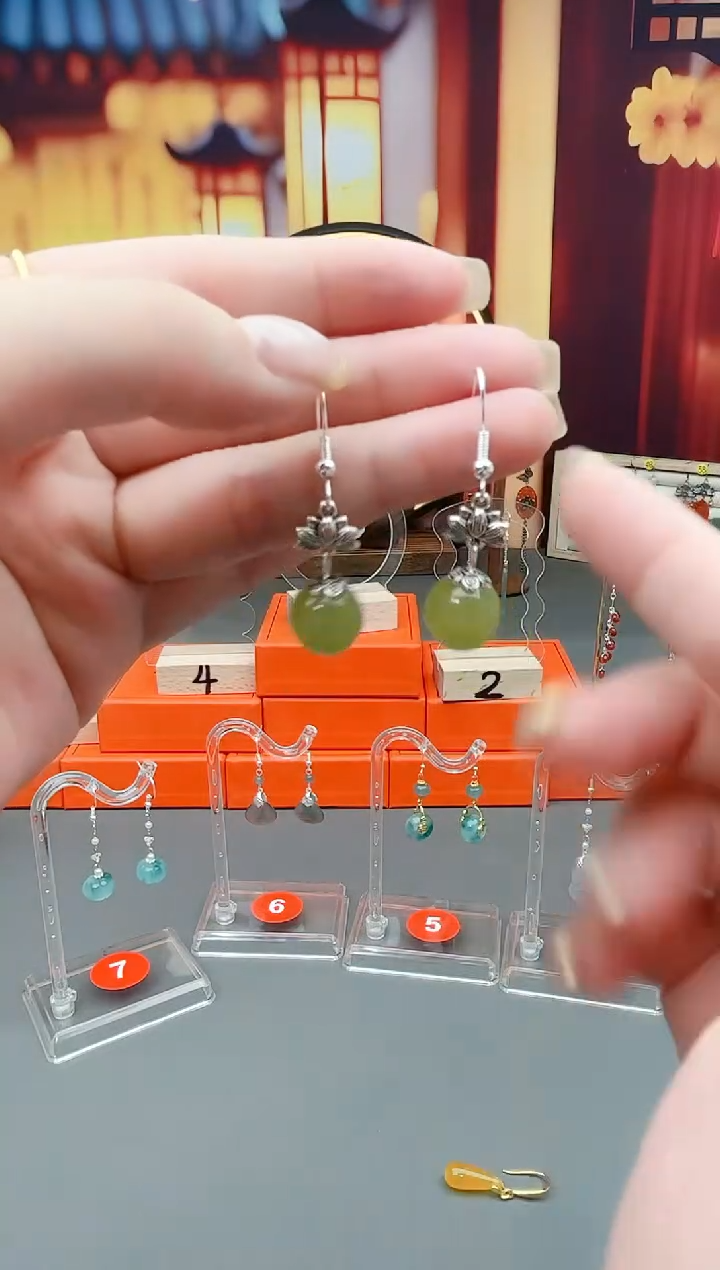 未镶嵌东陵石耳饰427