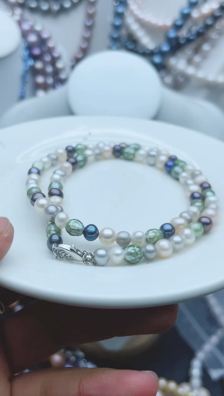 【闪购商品】淡水珍珠颈饰钛钢1